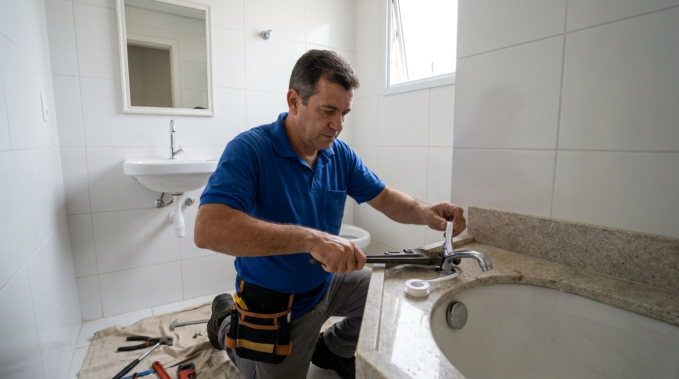 Instalação de torneira de cozinha em Serra‑ES